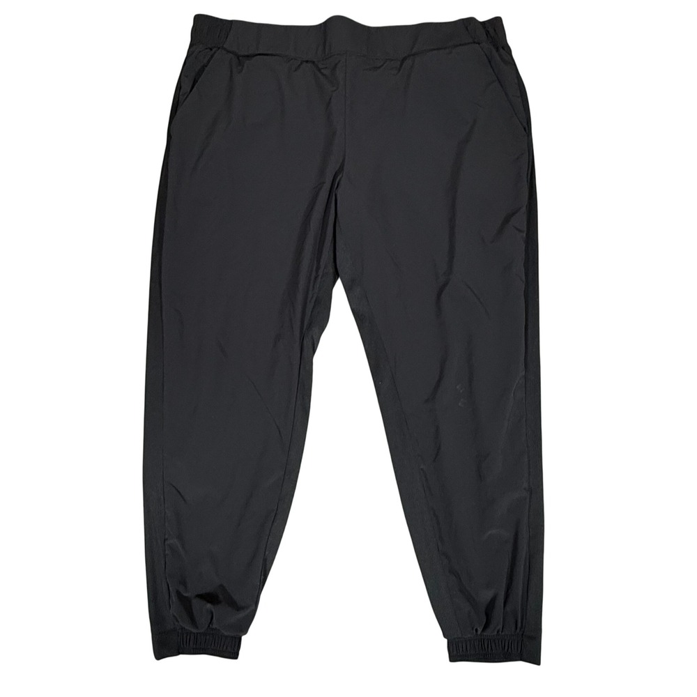 Athleta‎ Jogger Pants Side Stripe Pockets Athleisure Black Size 22